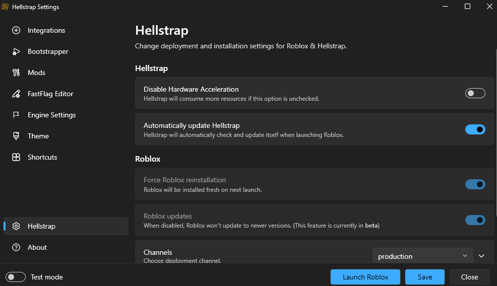 Hellstrap Deployment Settings - Configure How Roblox Is Deployed