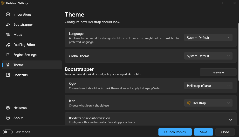 Hellstrap Theme Customization - Personalize Your Interface Appearance